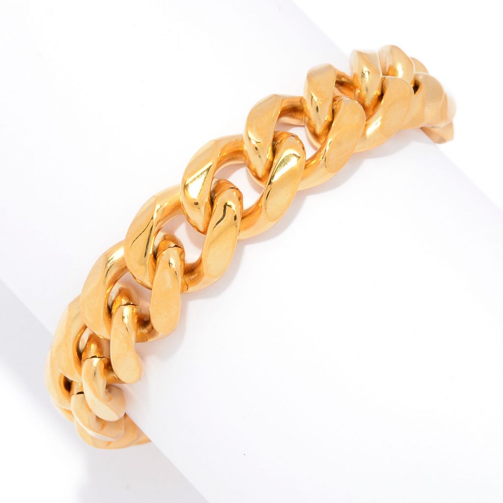 Invicta Jewelry Men's Stainless Steel Choice of Size Heavy Curb Link Bracelet