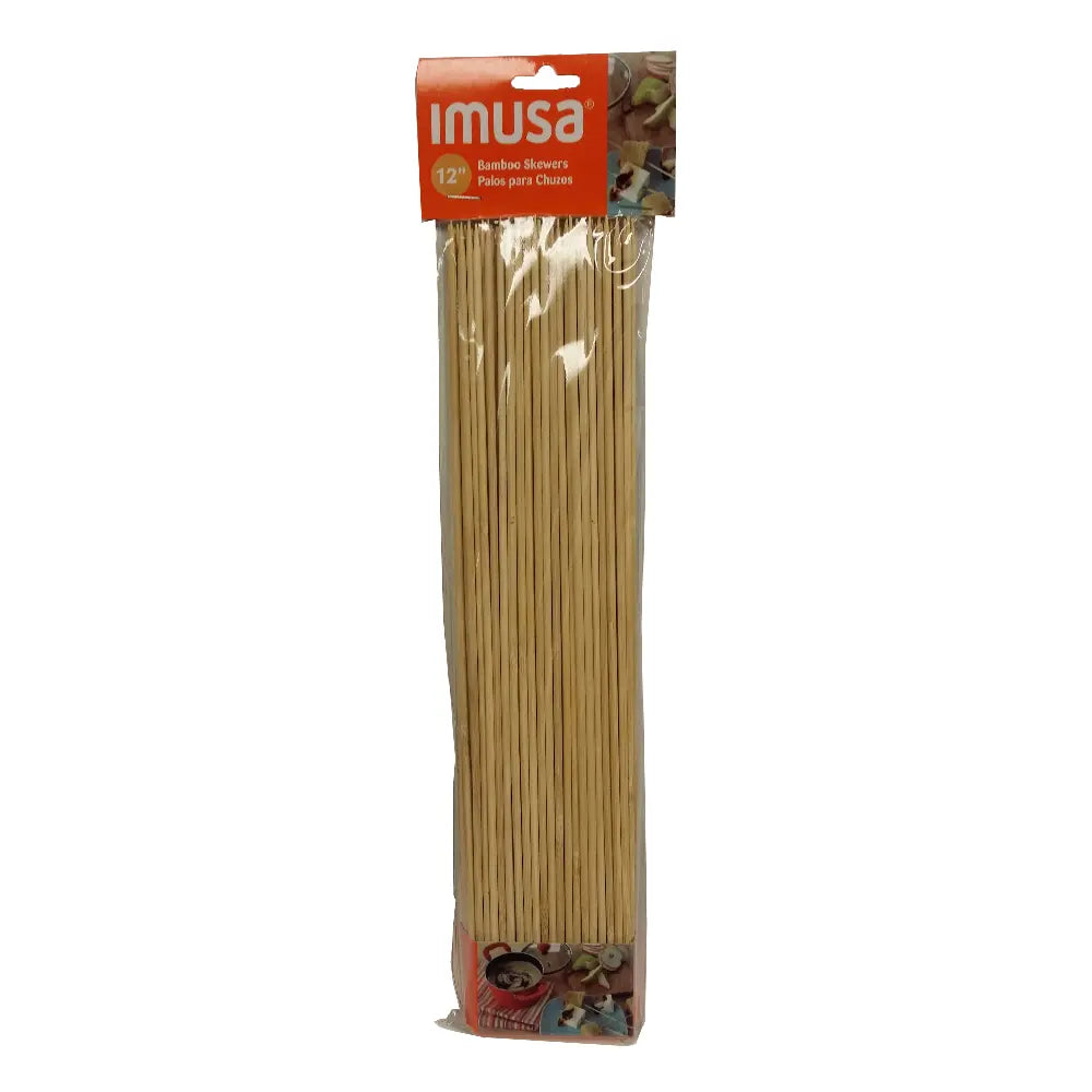 Brochetas de bambú IMUSA 12 unidades – Caja de 12 paquetes (100 brochetas cada uno)