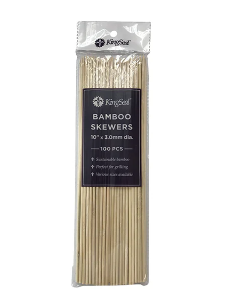 Bamboo Skewers 100 pc 10"  box of 16 units