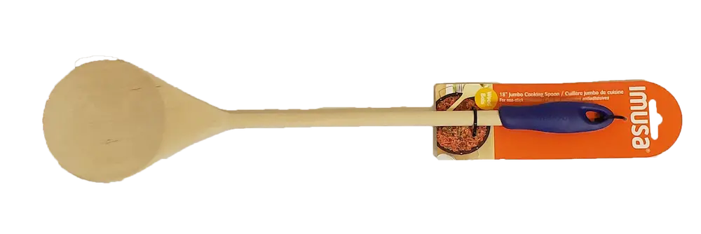 Imusa Wood Jumbo Spoon with Nylon Handle 18" - 4 Unit Set