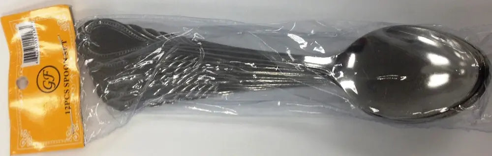 Heavy-Duty Stainless Steel Spoons (12-Piece Pack, 25-Unit Bulk Box)