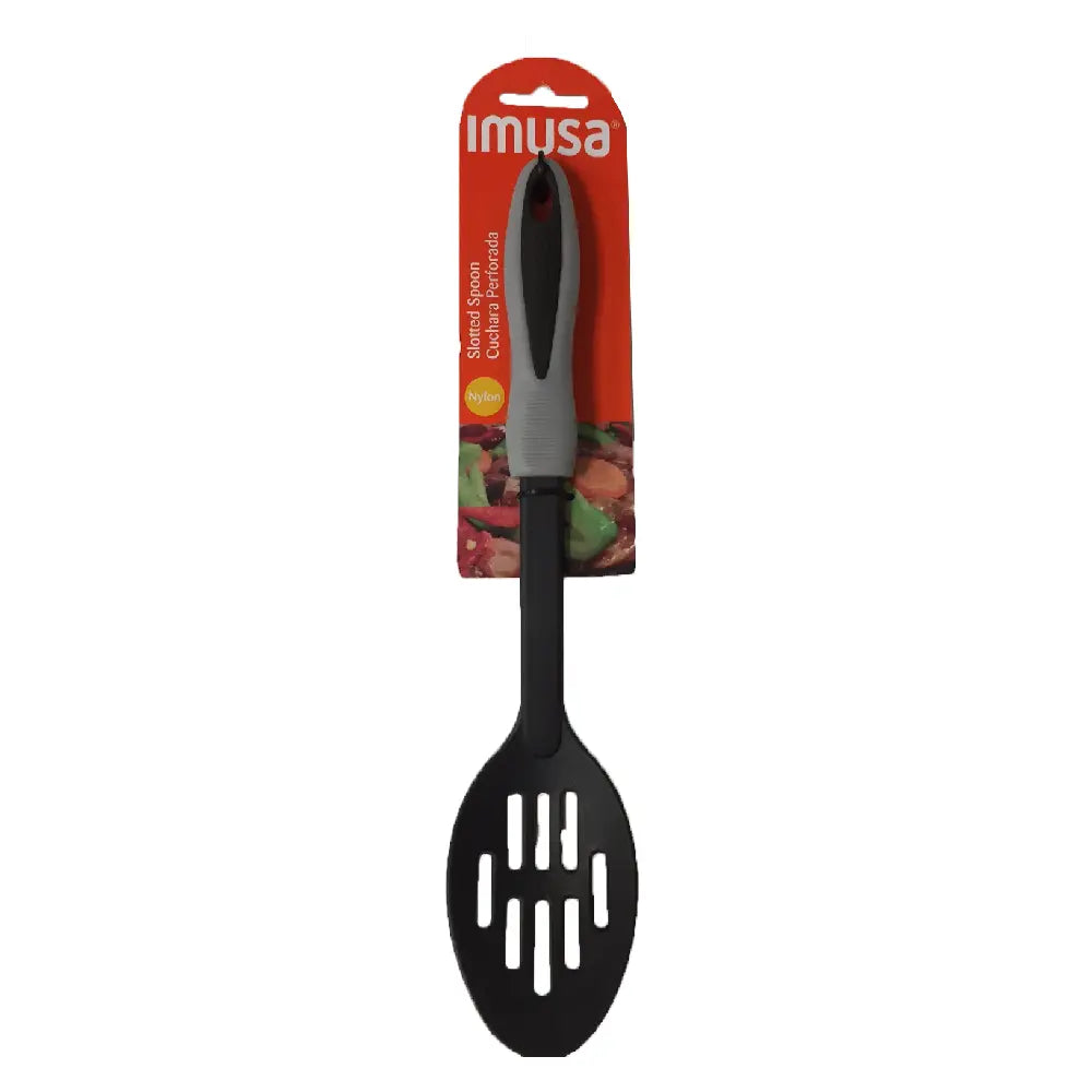 Cuchara ranurada Imusa Nylon, Cuchara 12" caja de 12 unidades