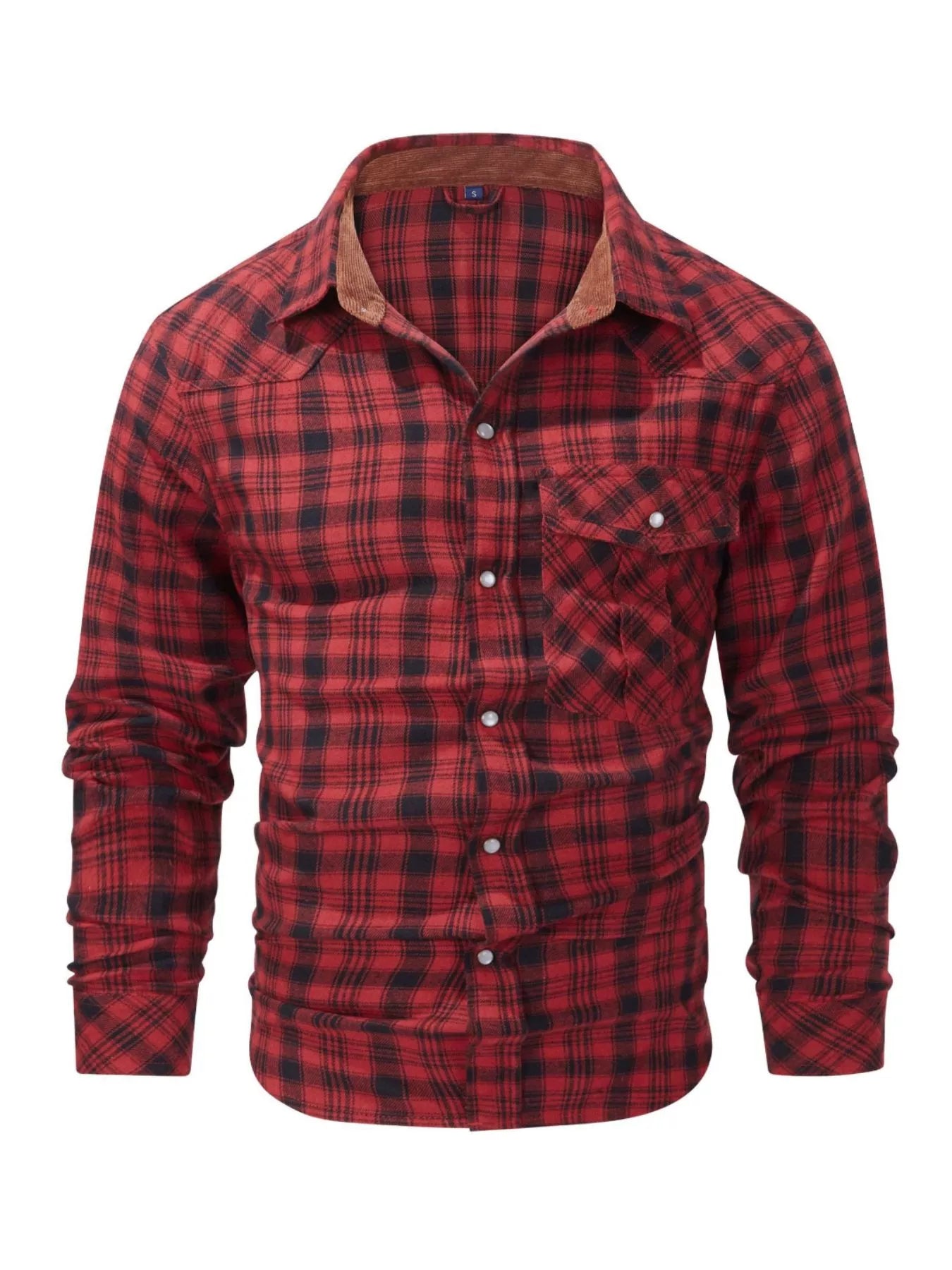 Camisa de cuadros vintage con botones para hombre