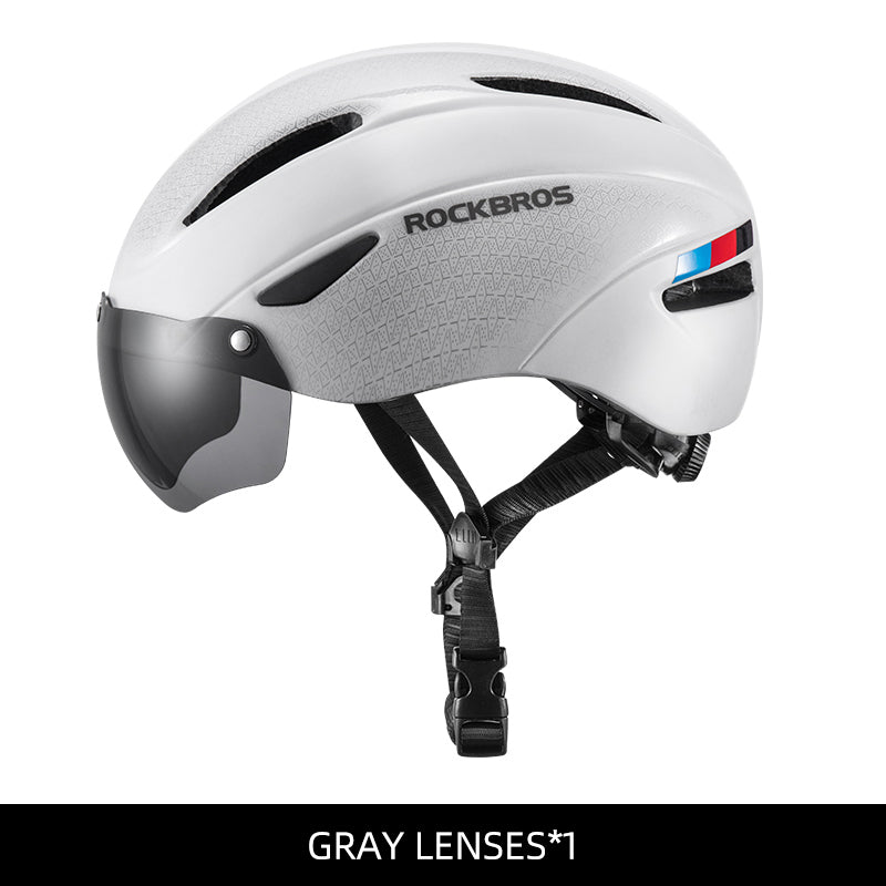 ROCKBROS Ultralight Magnetic Goggles Rear Light Cycling Helmet
