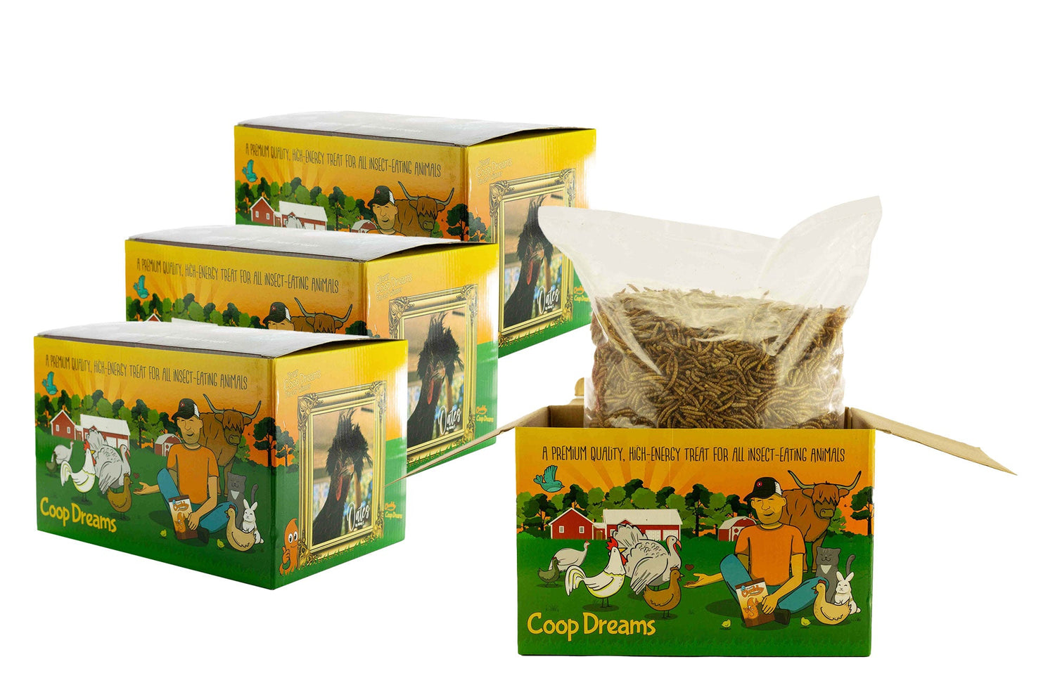 Gusanos de harina secos Chubby de 12 lb – Edición limitada Coop Dreams 2025 (paquete de 4)