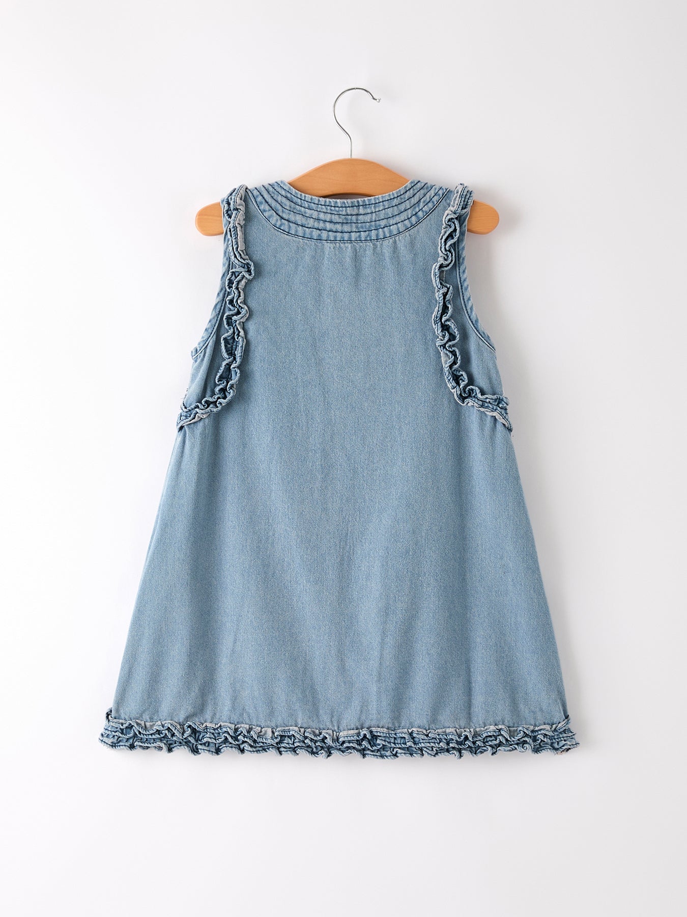 Vestido sin mangas con volantes para niñas de verano