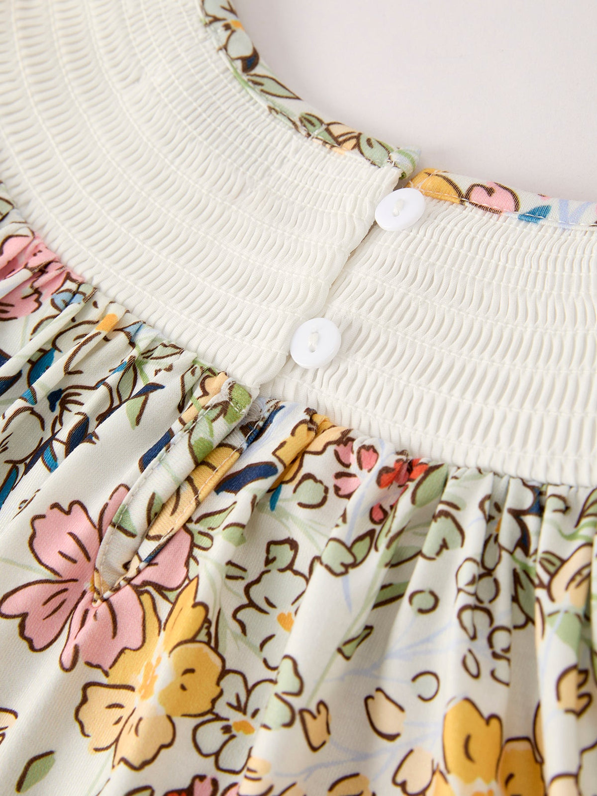 Vestido para bebé niña con bordado de otoño, lazo fruncido, hojas florales