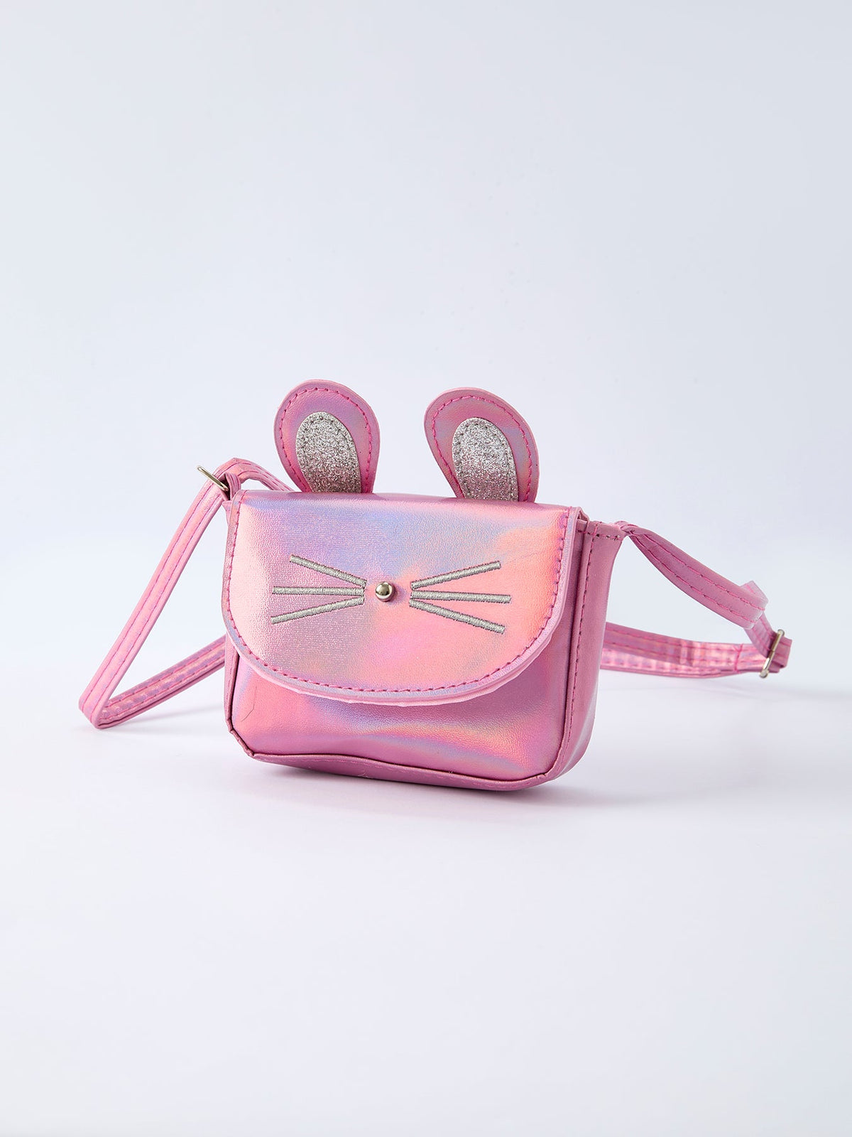 Bolso bandolera rosa con orejas de conejo de primavera para niña