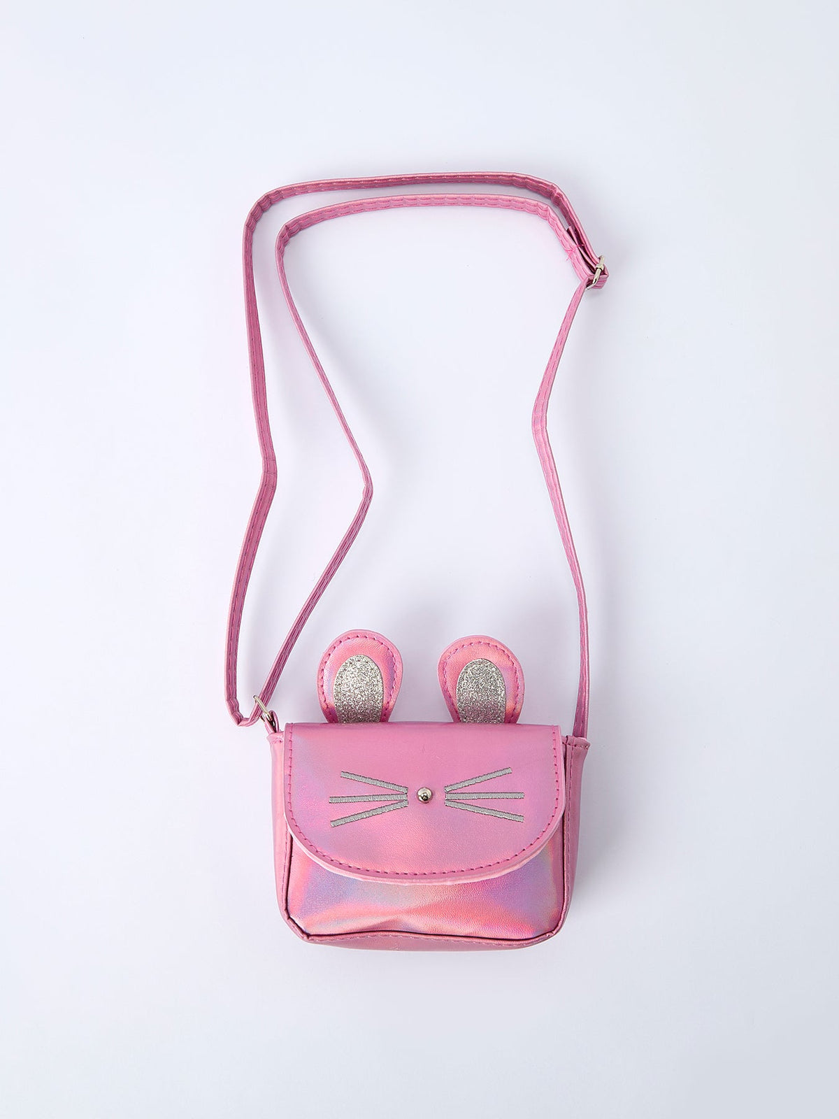 Bolso bandolera rosa con orejas de conejo de primavera para niña