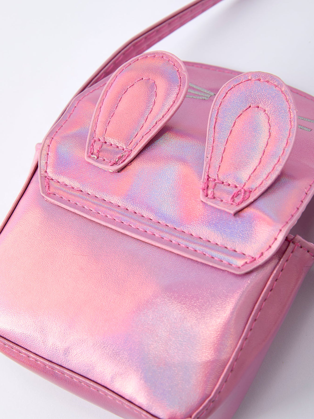 Bolso bandolera rosa con orejas de conejo de primavera para niña