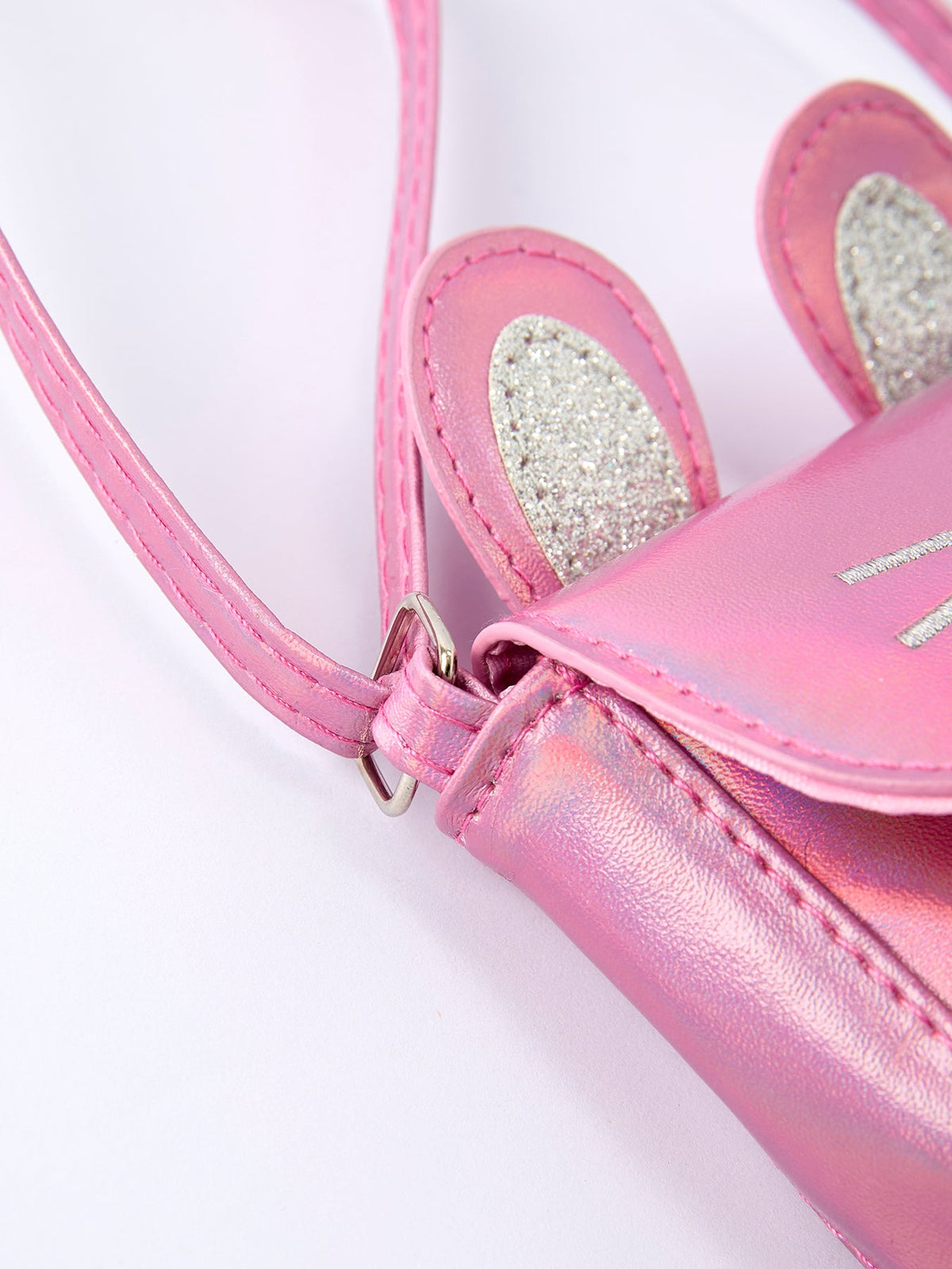 Bolso bandolera rosa con orejas de conejo de primavera para niña