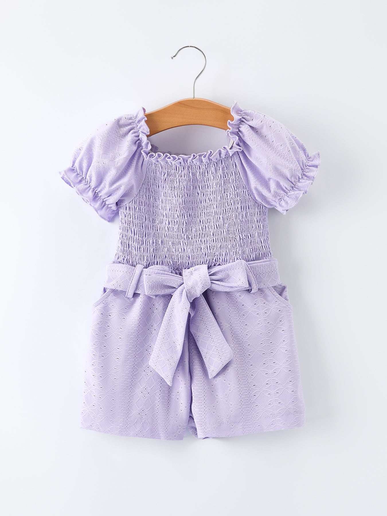 Mono morado de manga corta para niña de primavera