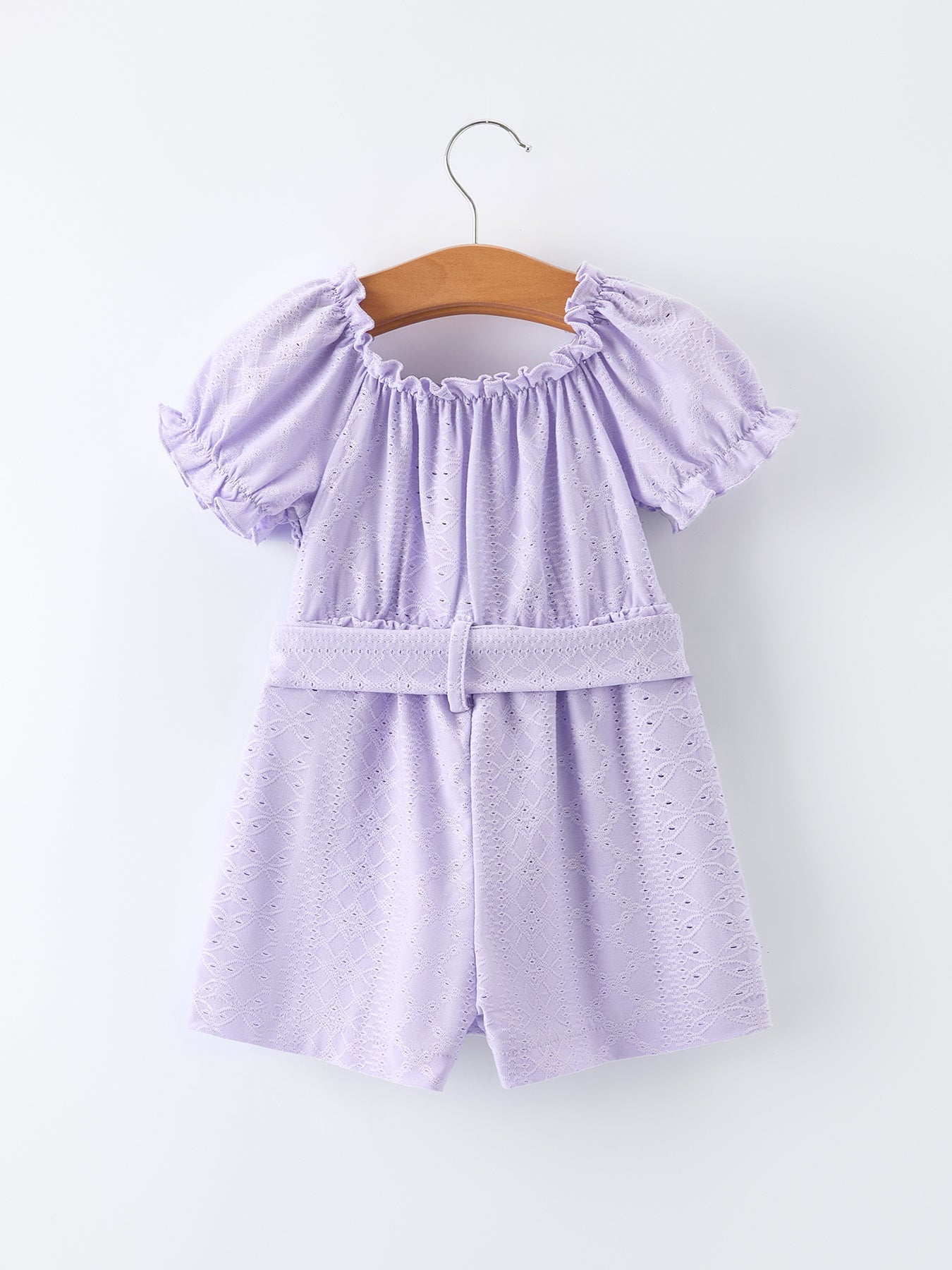 Mono morado de manga corta para niña de primavera
