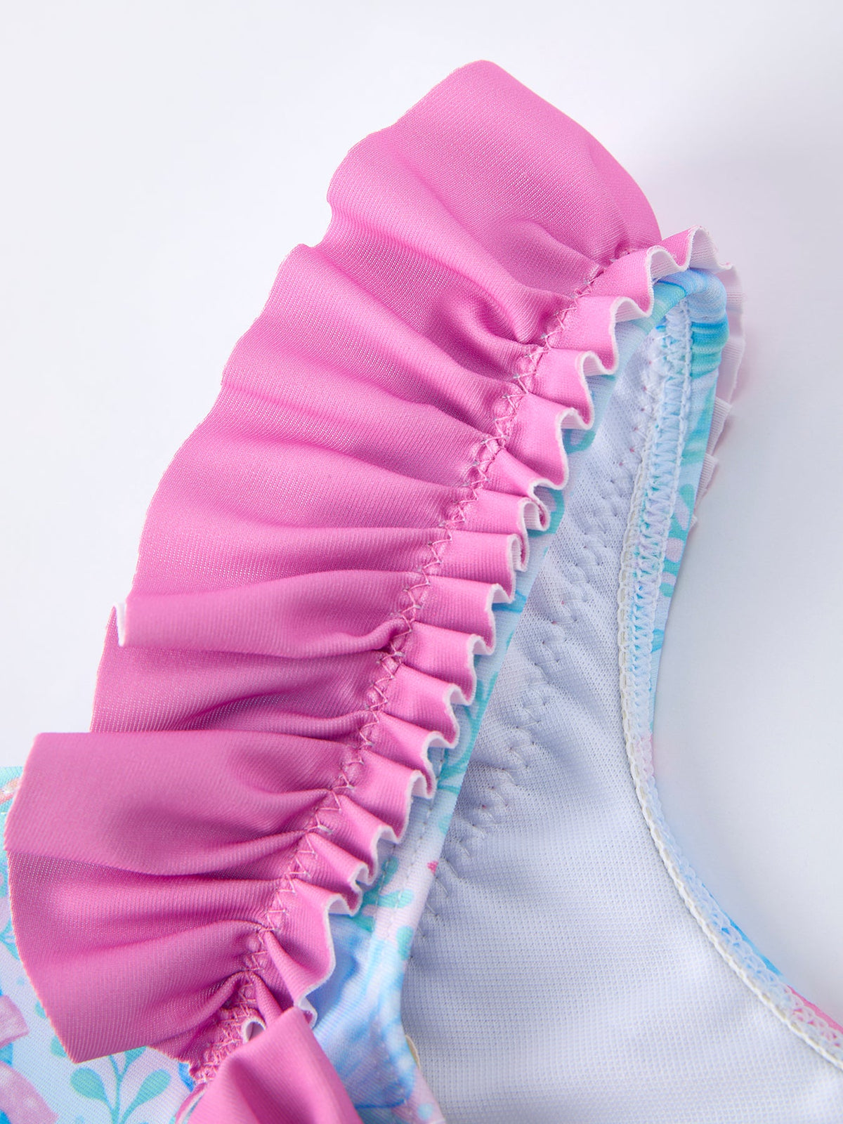 Traje de baño de dos piezas para niñas con estampado oceánico veraniego