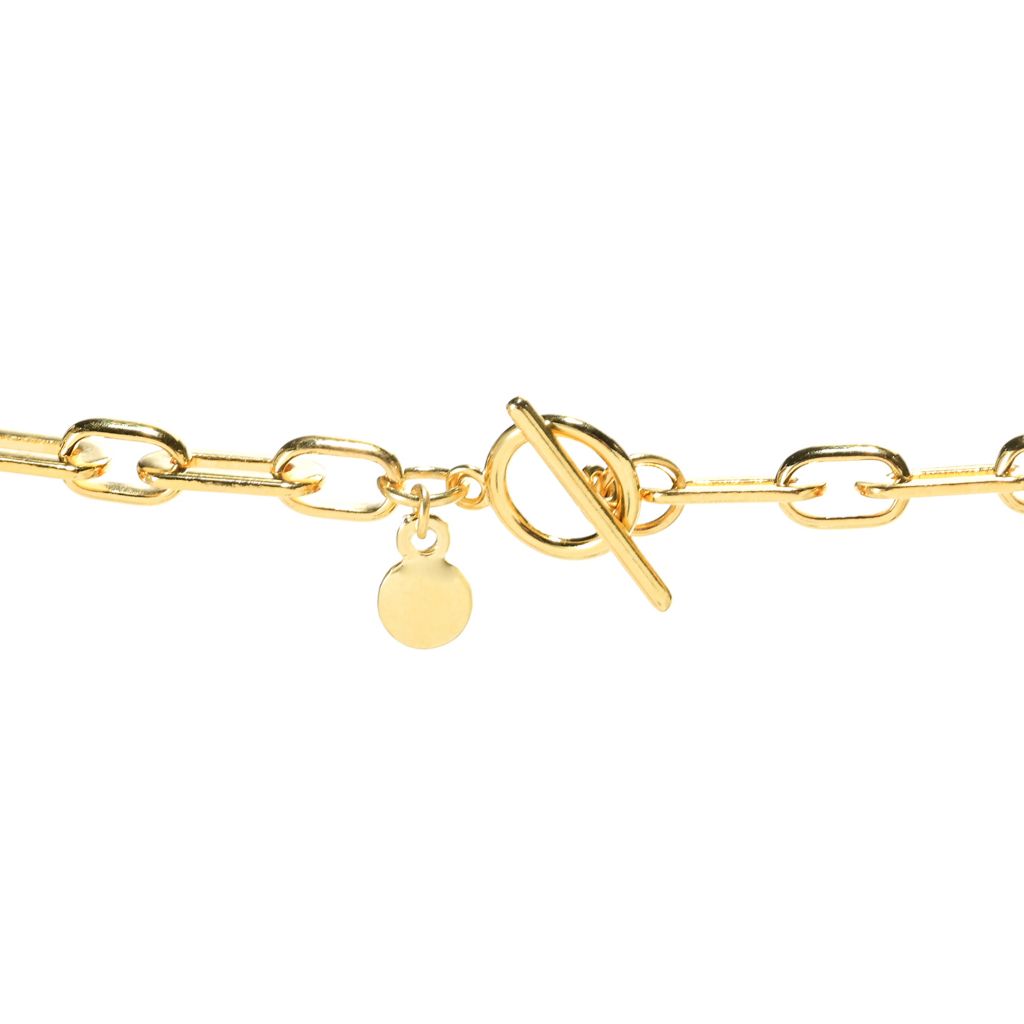 MAYAMAR 24K Gold Plated Bold Box Link Chain 18" Necklace