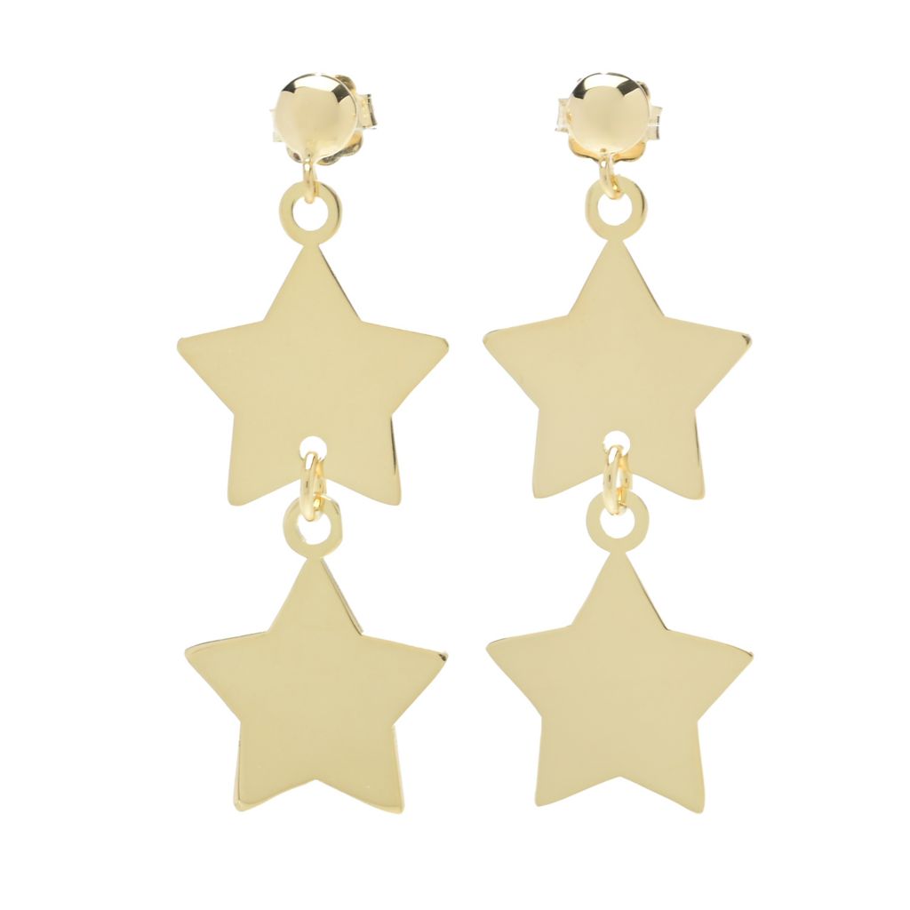 Toscana Italiana 18K Gold Plated Choice of Charm Double Tiered Dangle Earrings