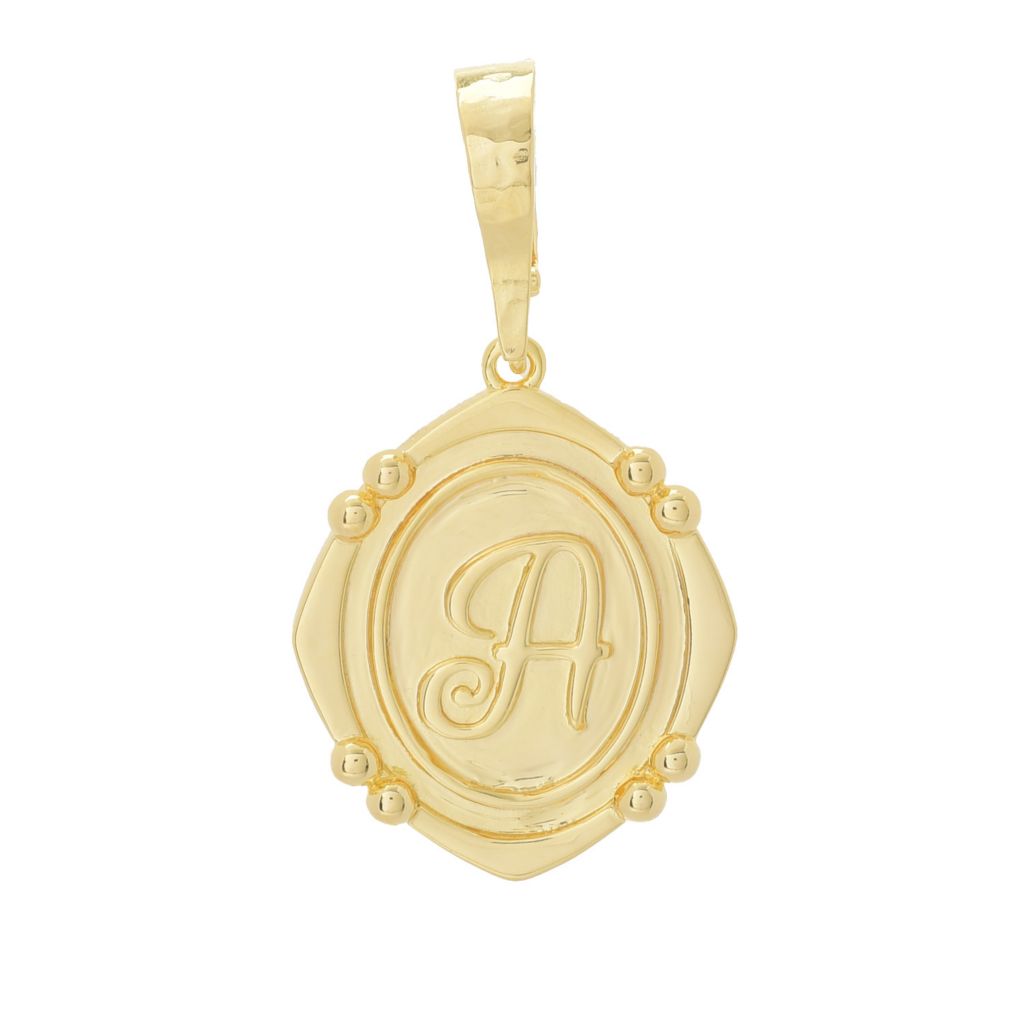 Toscana Italiana 18K Gold Plated Choice of Wax Seal Initial Enhancer Pendant