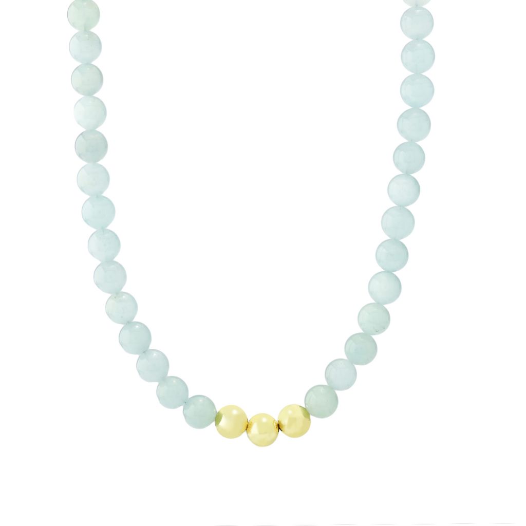 Aurelia 18K Gold Plated 10mm Round Choice of Gem Bead 18"+2" Necklace