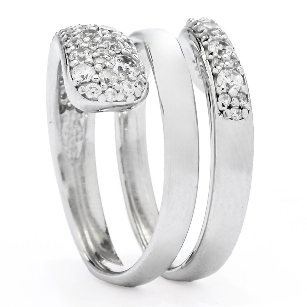 Brilliante Italia Sterling Silver 0.86 DEW Simulated Diamond Wrap Ring