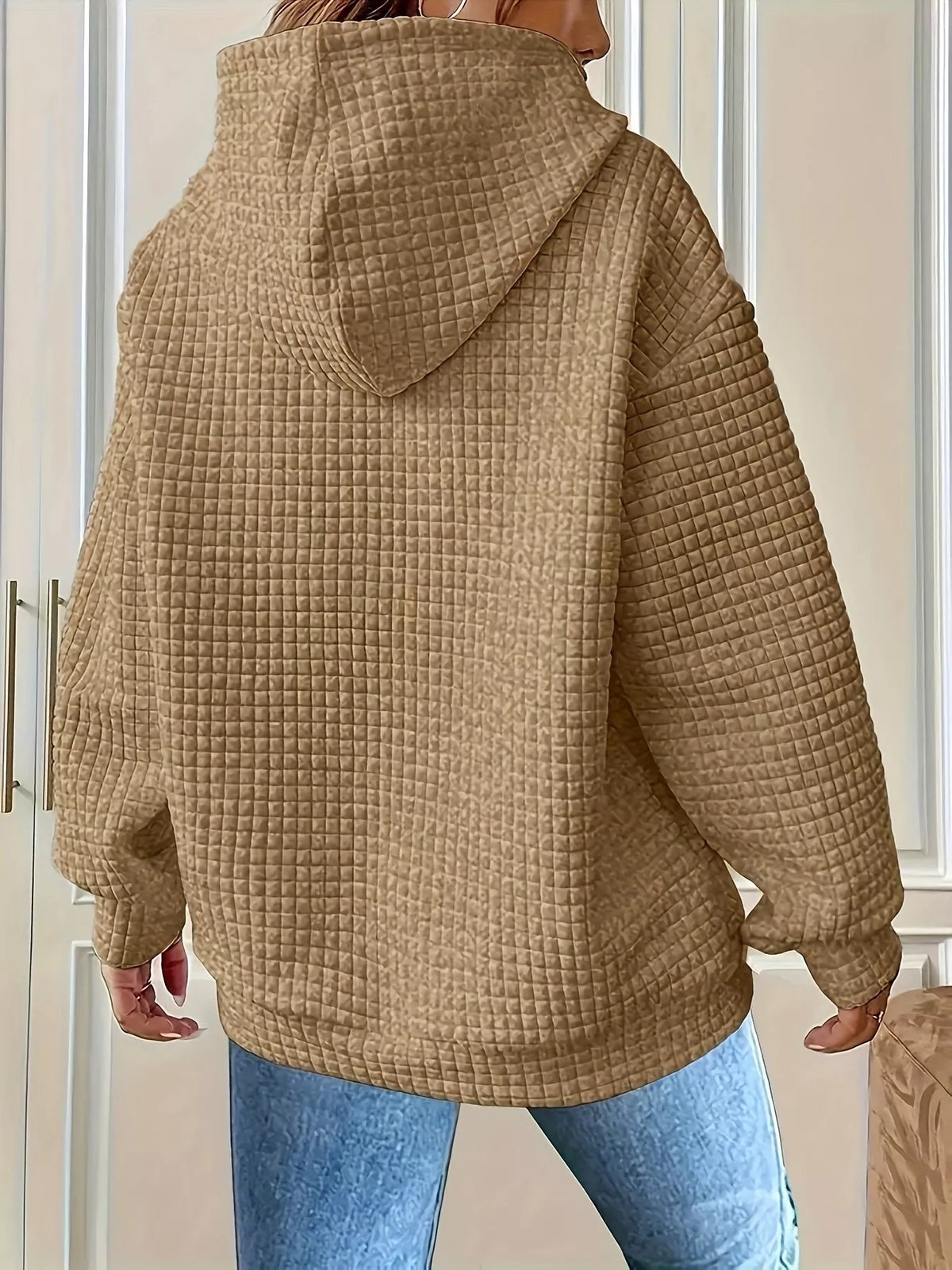 Sudadera con capucha de punto texturizado y cordón