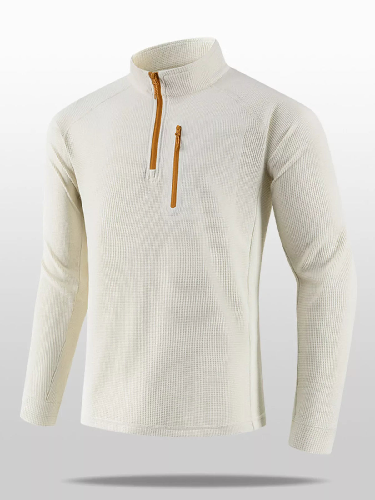 Men's Plus Size Quarter Zip Long Sleeve Top