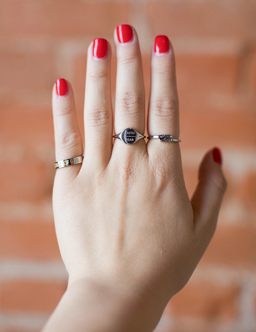 Anillo de plata "La fe sobre el miedo"