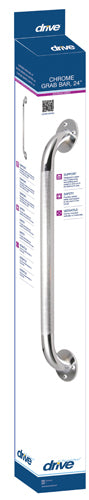 Knurled Chrome Grab Bar 16 Inch - No Slip Grip, 250 lb Capacity