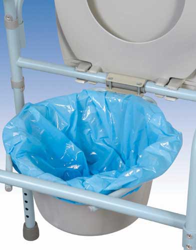 Carex Commode Pail Liners - 7 Pack - Absorbent & Easy Clean-Up