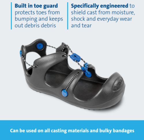 Body Armor Cast Shoe - Women's Large - Shock Absorbing, Secure Bungee Closure