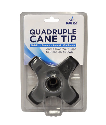 Punta de bastón de pie - Base cuádruple - 3/4 de pulgada - Tracción y estabilidad mejoradas 