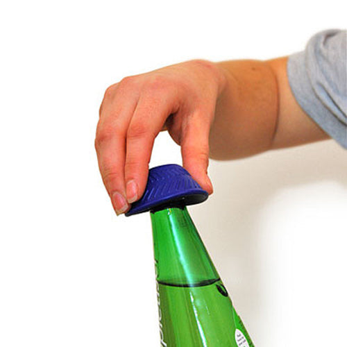 Abridor de botellas antideslizante azul para artritis y manos débiles