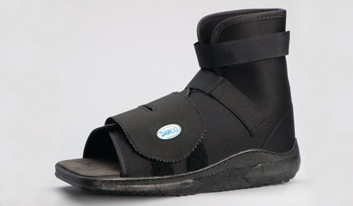 Bota de yeso Slimline - Punta cuadrada negra - Adulto grande - Suela balancín cómoda