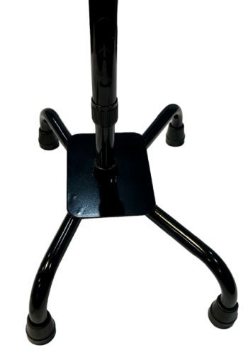 Blue Jay Quad Cane - Large Base, 300 lb Capacity, Ergonomic Grip, Black
