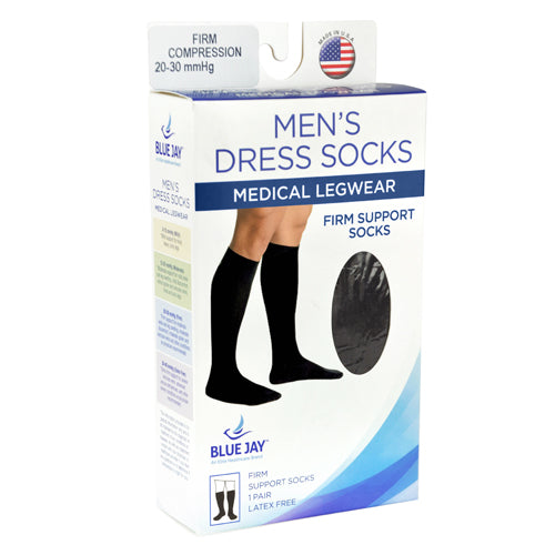 Calcetines de compresión para hombre de 20-30 mmHg - Sujeción firme, punta cerrada - Negro (talla mediana) 