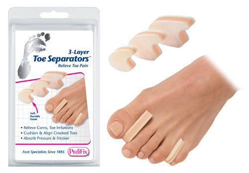 3-Layer Toe Separators for Corns & Blisters - Small - Pack of 6