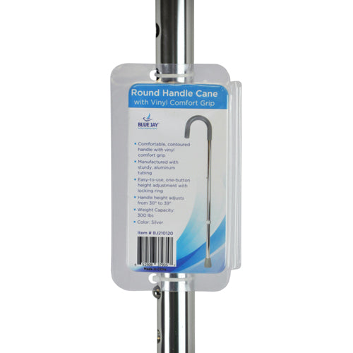 Blue Jay Silver Adjustable Cane with Comfort Grip - 300 lbs Capacity