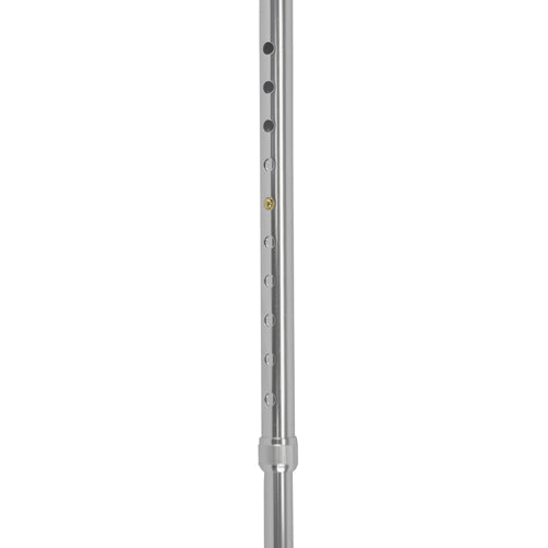 Cane - Soft Foam Offset Handle, Adjustable Height, Blue Jay Silver with Strap