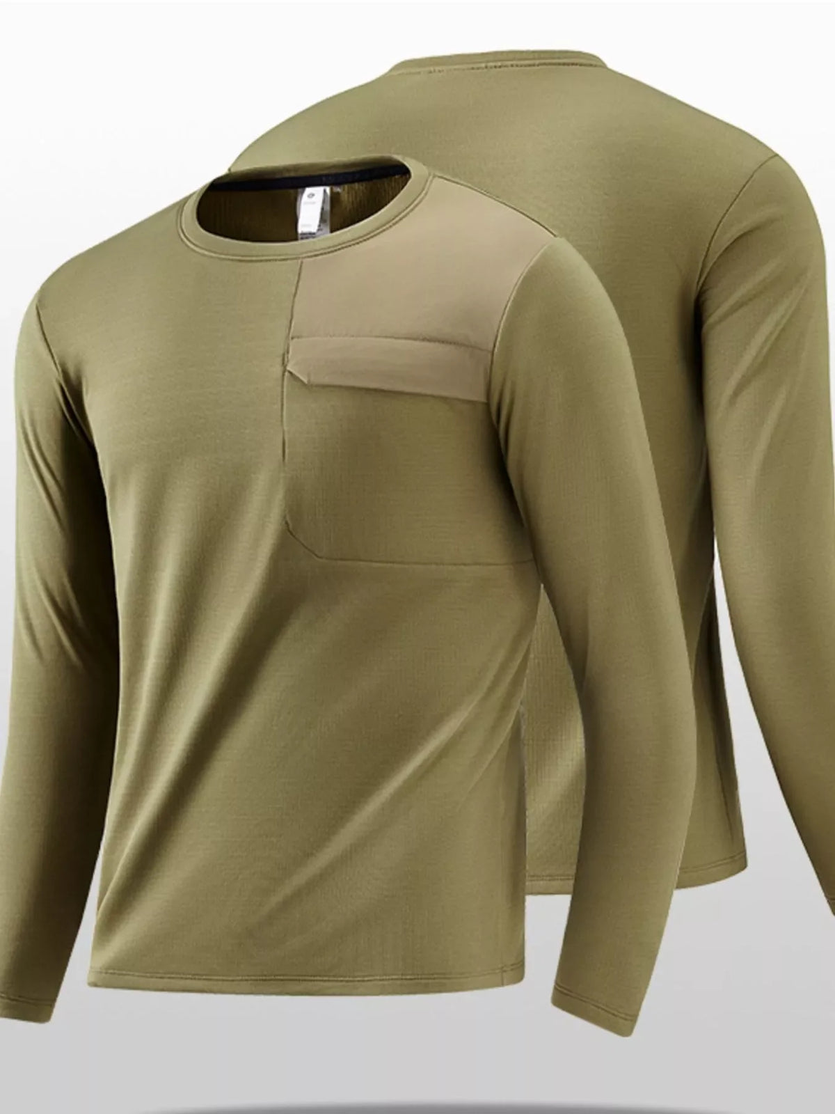 Camiseta de manga larga informal para hombre de talla grande