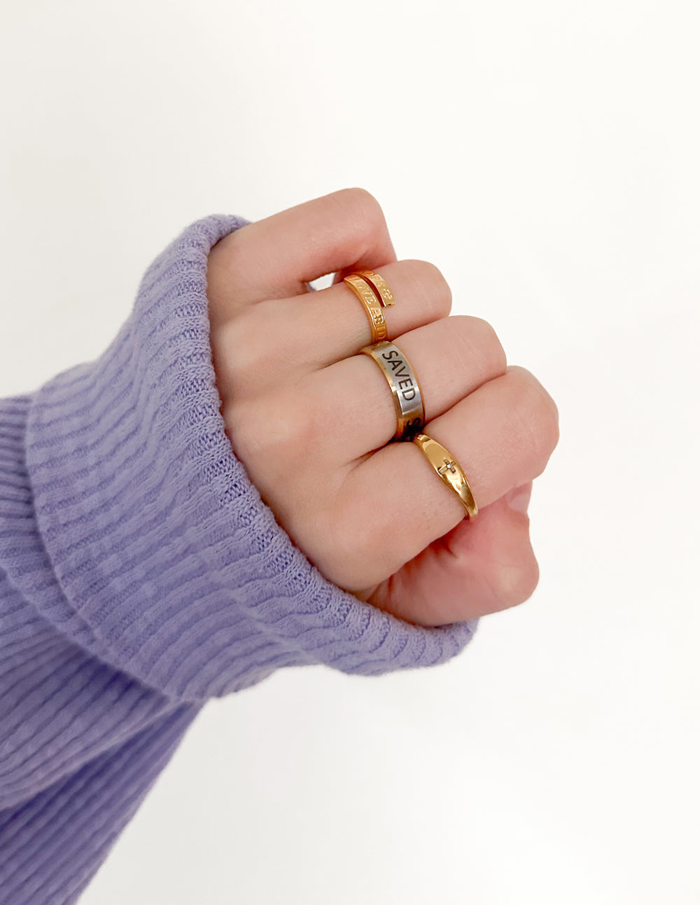 "Cross Gemstone" Ring