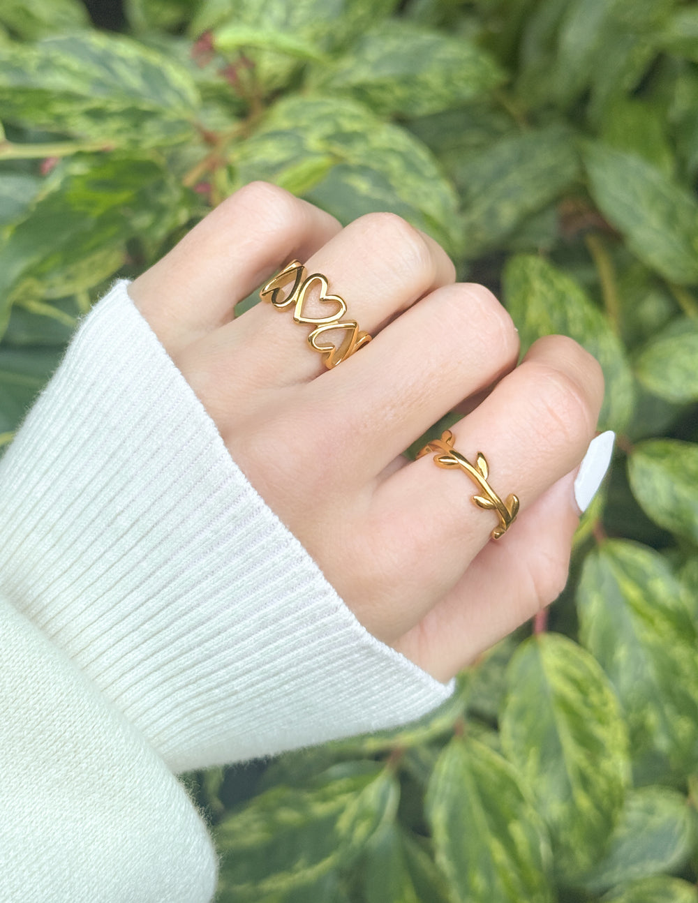 Anillo de cadena de corazón