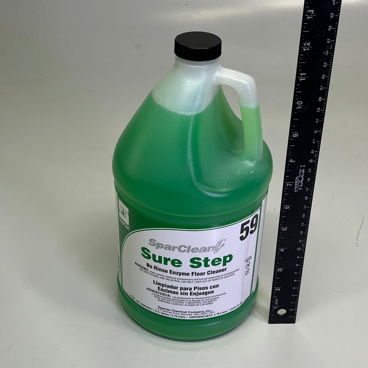 Limpiador de pisos enzimático sin enjuague SPARTAN Sparclean Sure Step, 1 galón, verde, 59