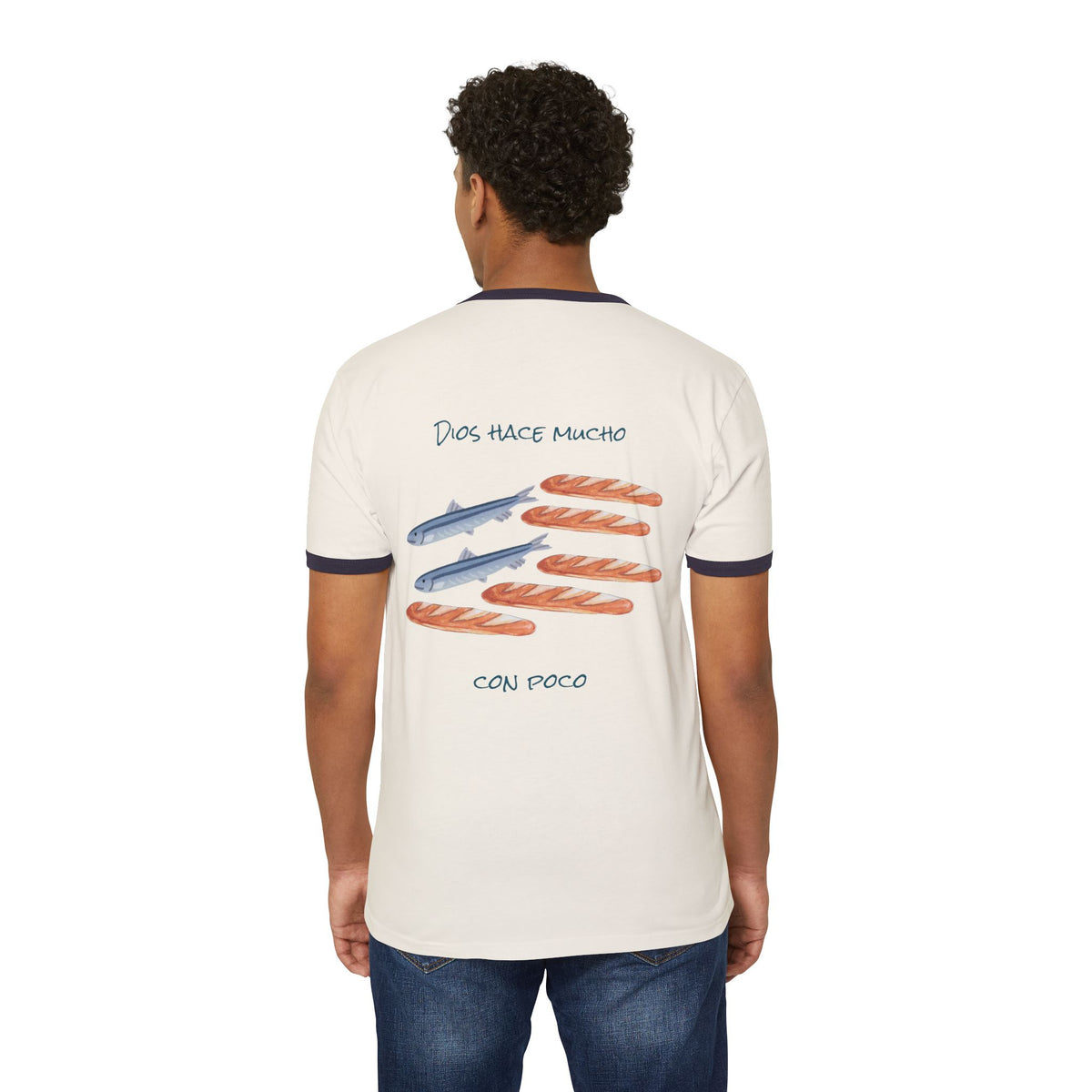 Ringer T-Shirt — 'Dios Hace Mucho Con Poco'