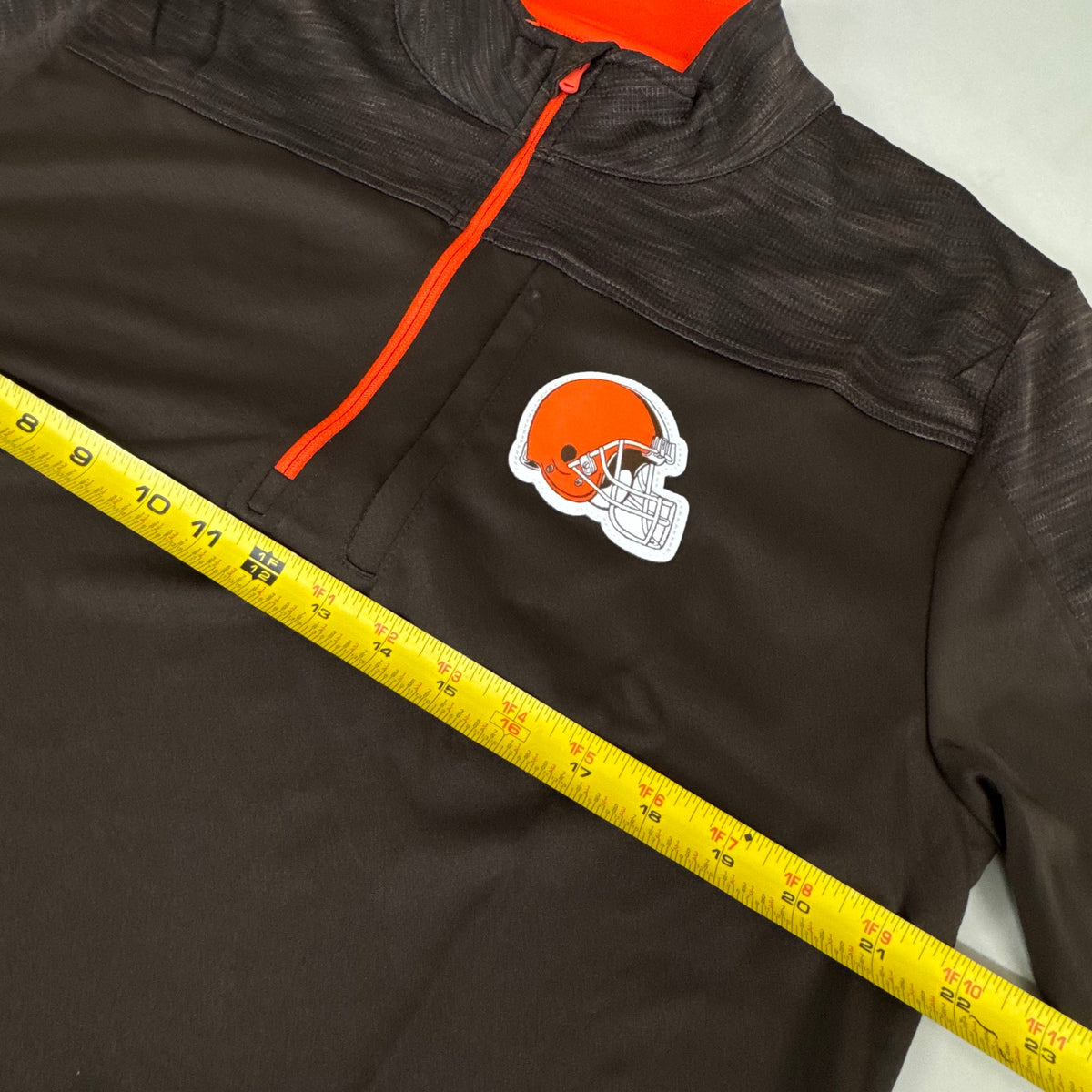 Camiseta NFL Cleveland Browns con cremallera de un cuarto, manga larga, talla L, marrón, 1802969