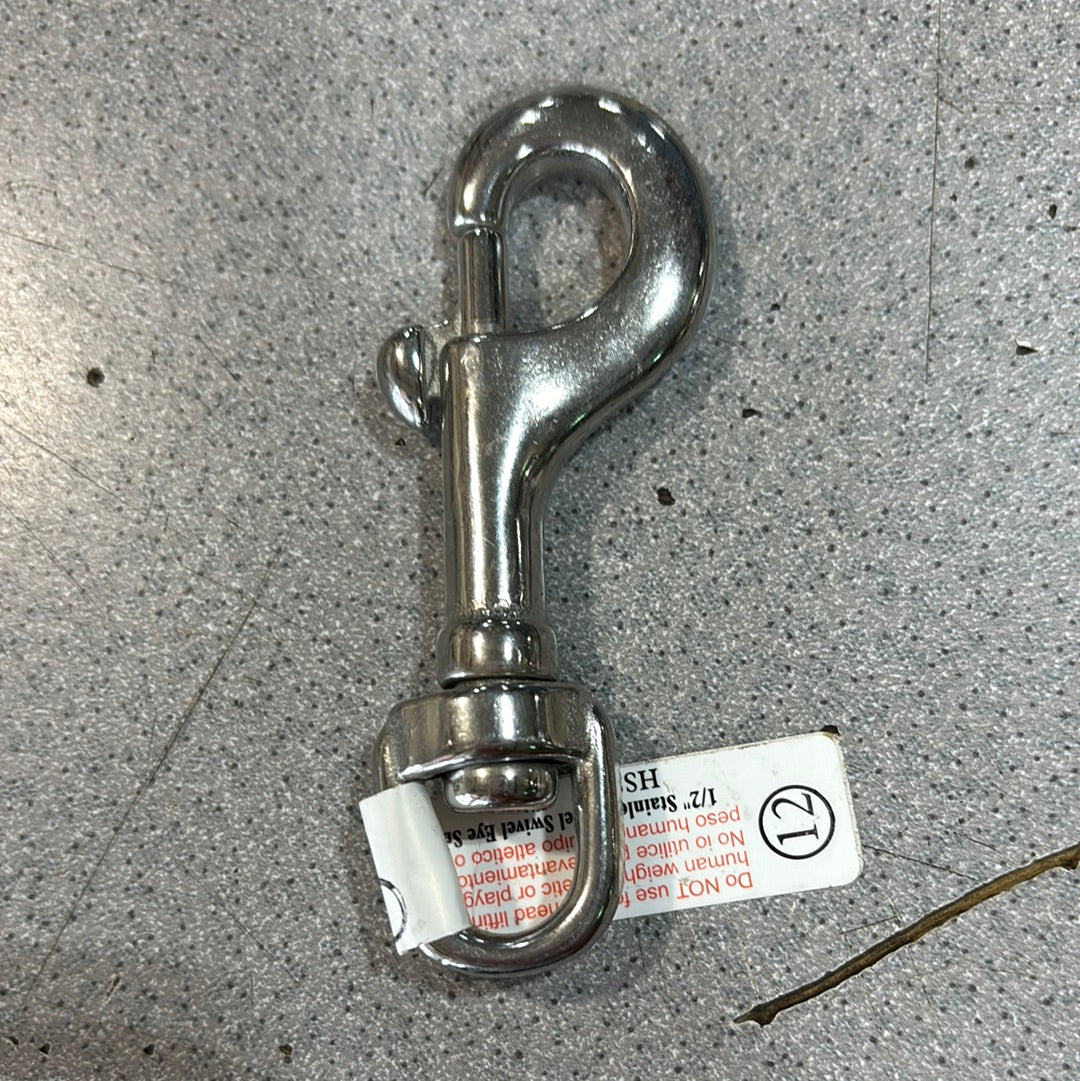 1/2" Stainless Steel Swivel Eye Snap (