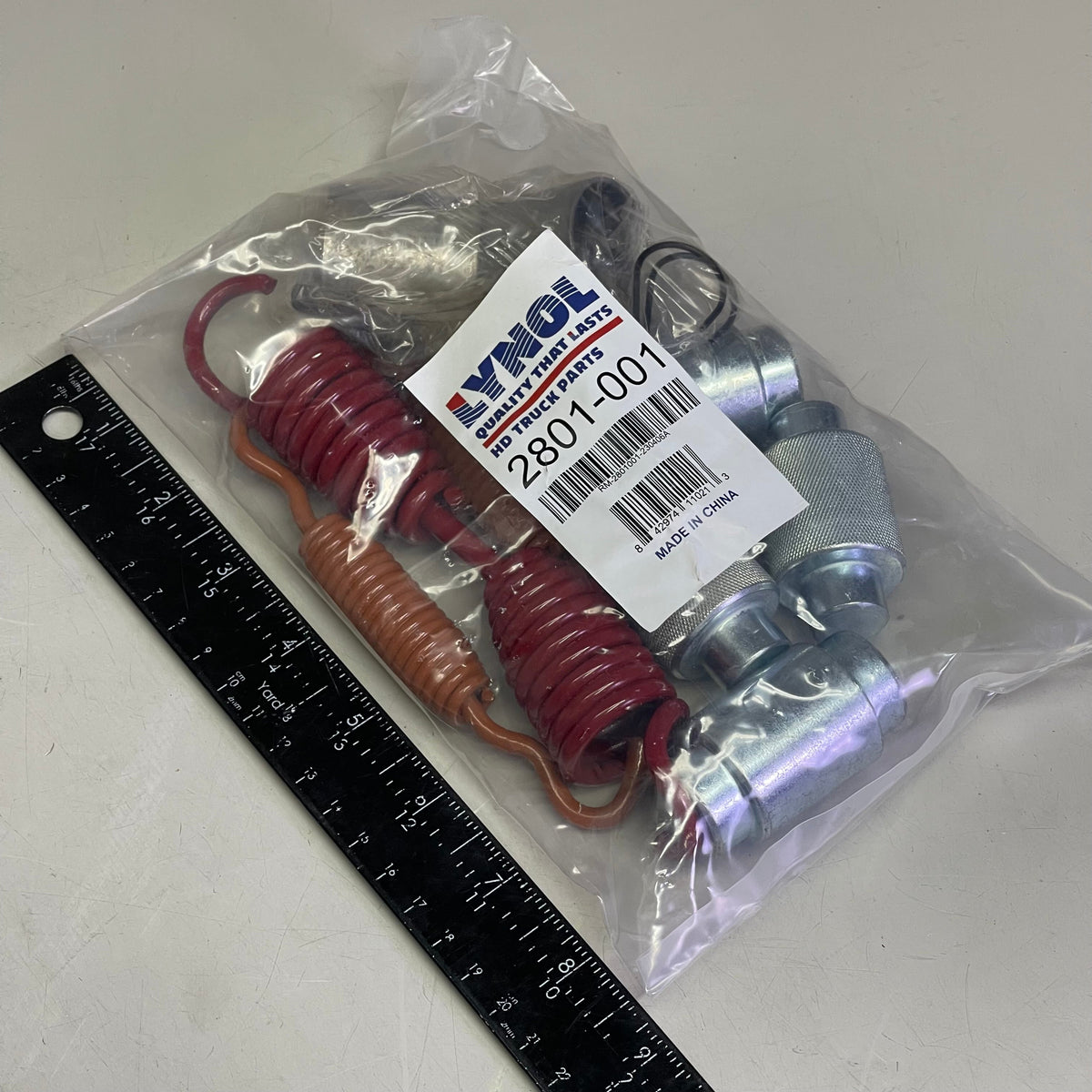 LYNOL Truck HD Kit de Herrajes para Frenos de Aire Acero y Rojo 2801-001