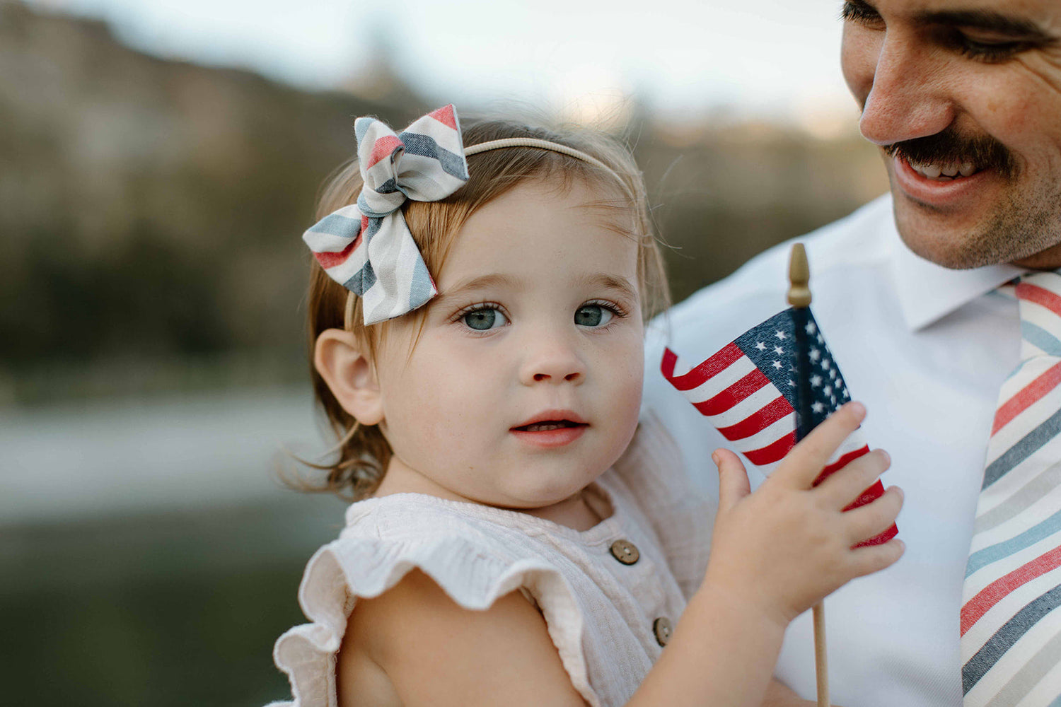 Uncle Sam Petite Hair Bow
