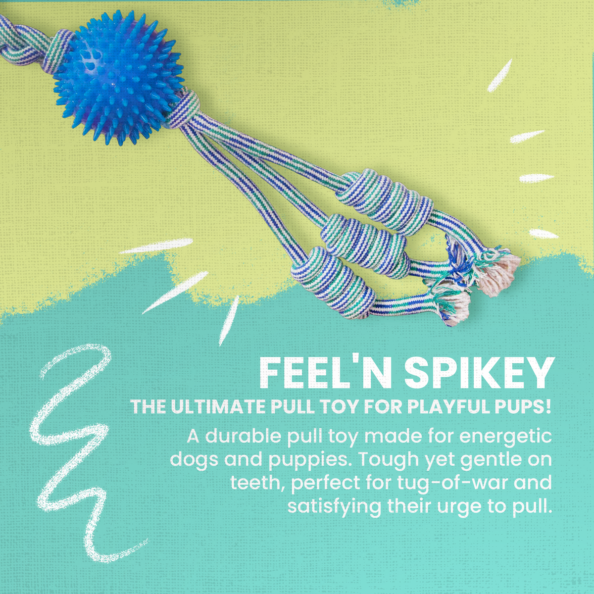 Juguete para Perros Feel'N Spikey – Compromiso Duradero de Tira y Afloja y Masticación