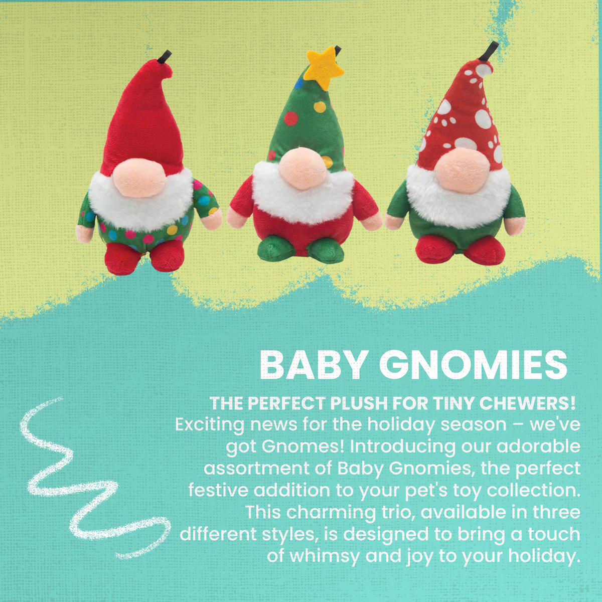 Baby Gnomies – Holiday Squeaky & Crinkle Eco-Friendly Plush Toy