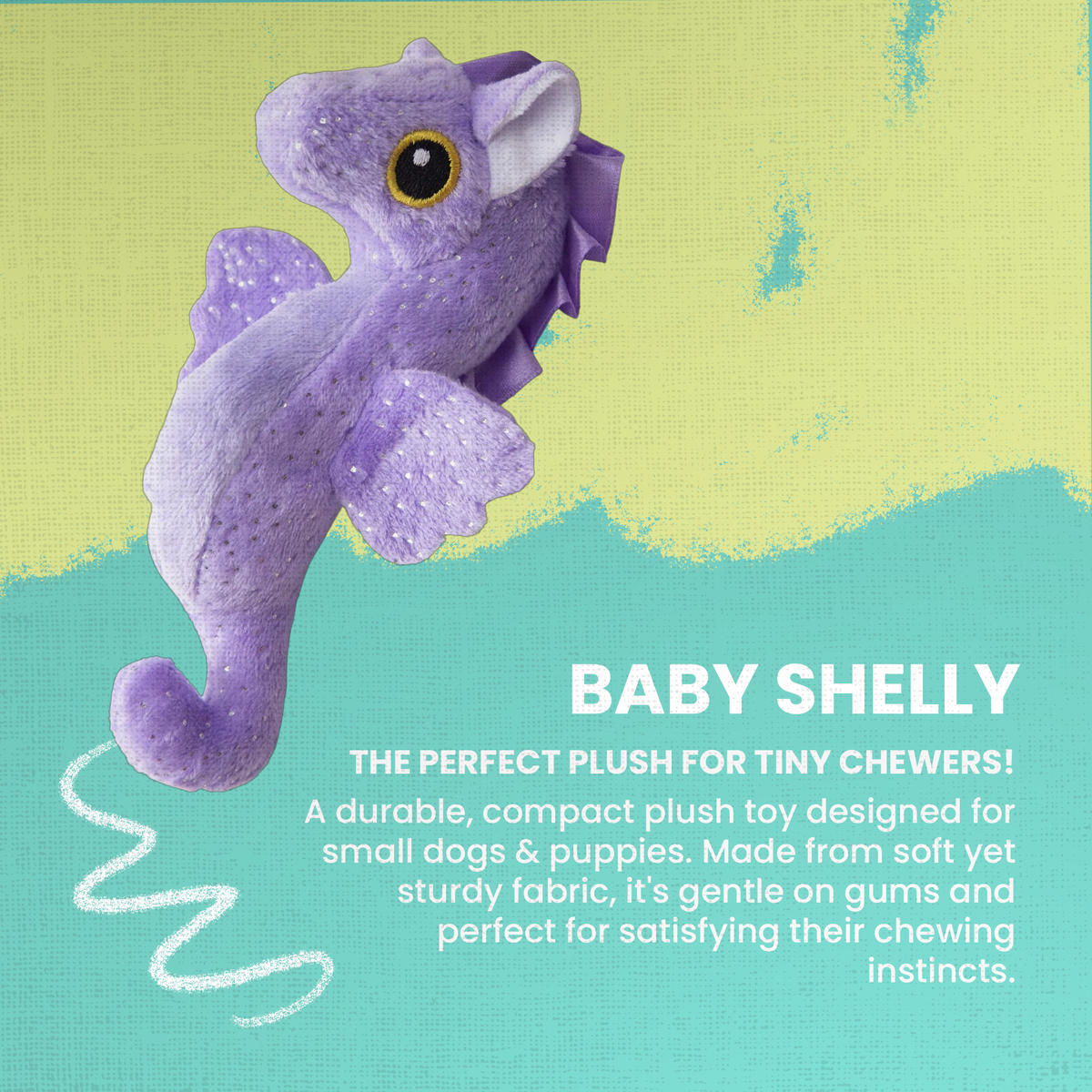Snugarooz Baby Shelly the Sea Horse – Eco-Friendly Squeaky Toy (4.5")