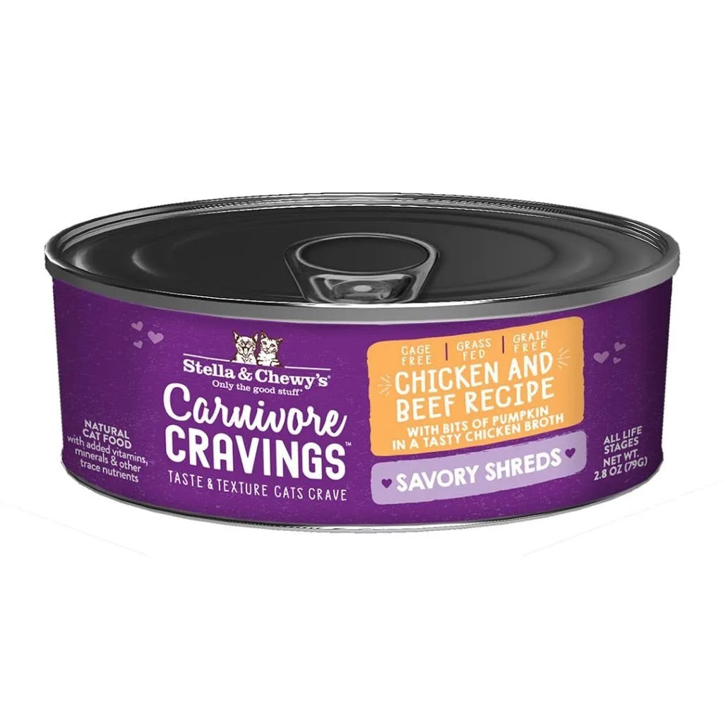 Stella & Chewy's Antojos Carnívoros – Pollo y Carne de Res Desmenuzados (2.8oz)
